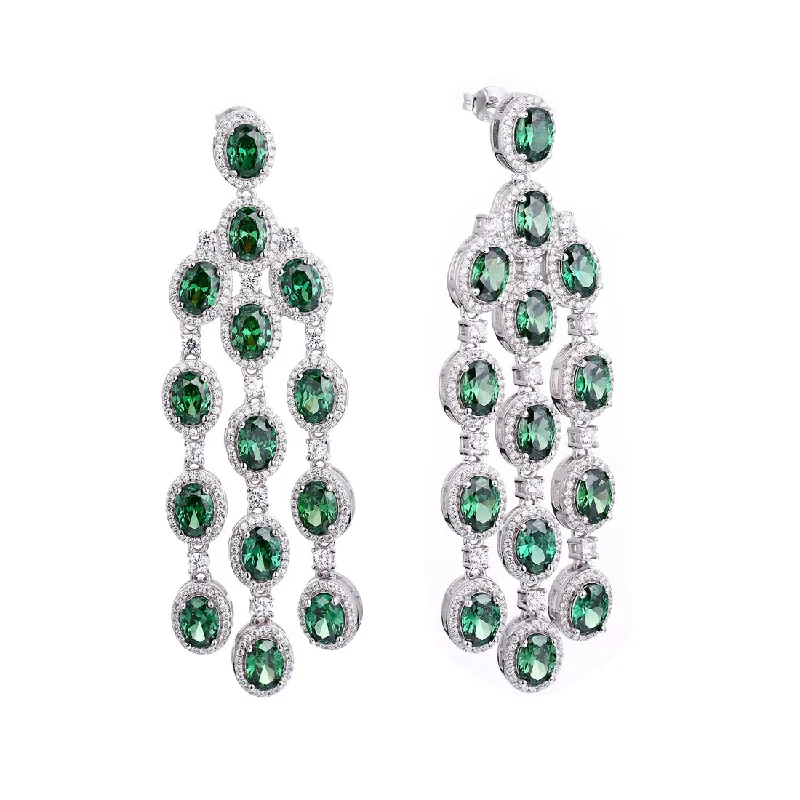 handmade hoop earrings for women -Gina Liano Green With Envy Chandelier Drop Earrings