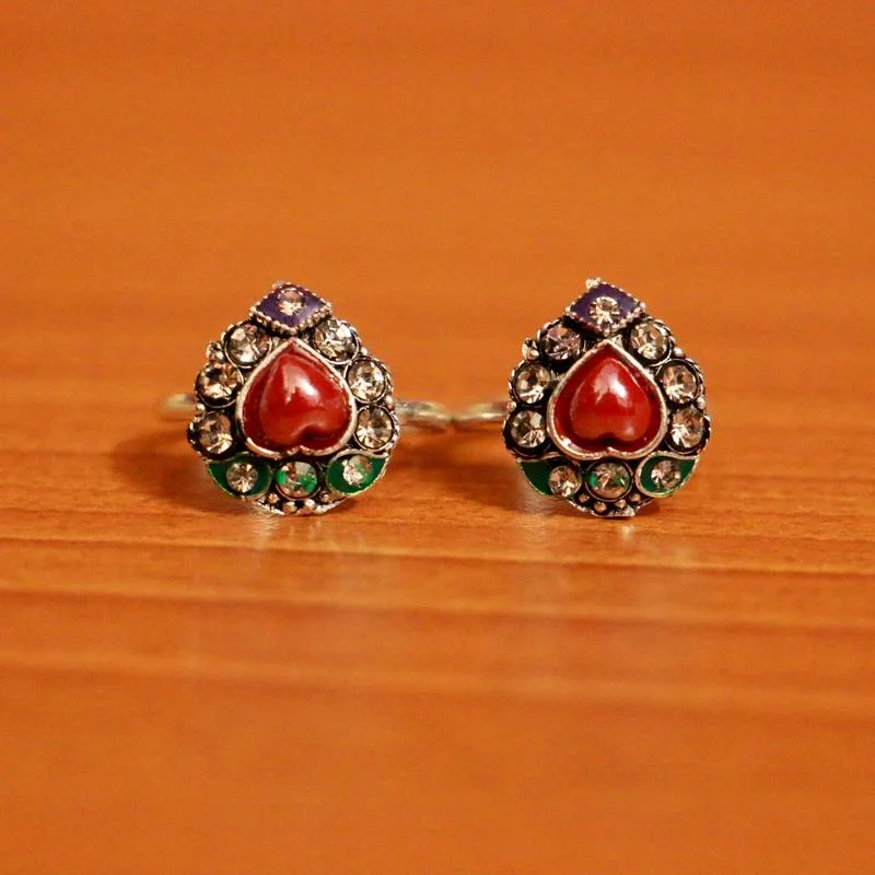 rose gold rings for women -RED ZIRCON  TOE-RINGS