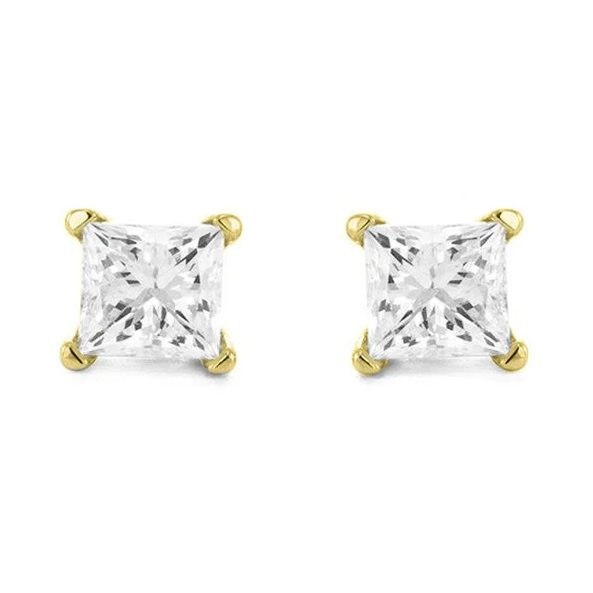 big statement earrings for women -Stud Earrings with 0.45ct of Diamonds in 14ct Yellow Gold