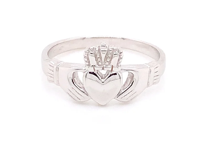 black diamond rings -Sterling Silver Claddagh Ring