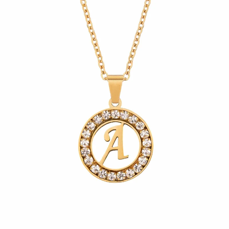 diamond necklaces for women -Diamanté Initial Necklace