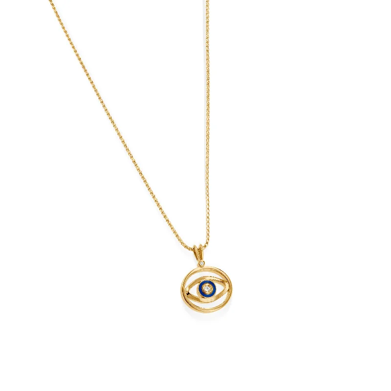 trendy choker necklaces for women -Evil Eye Diamond Pendant