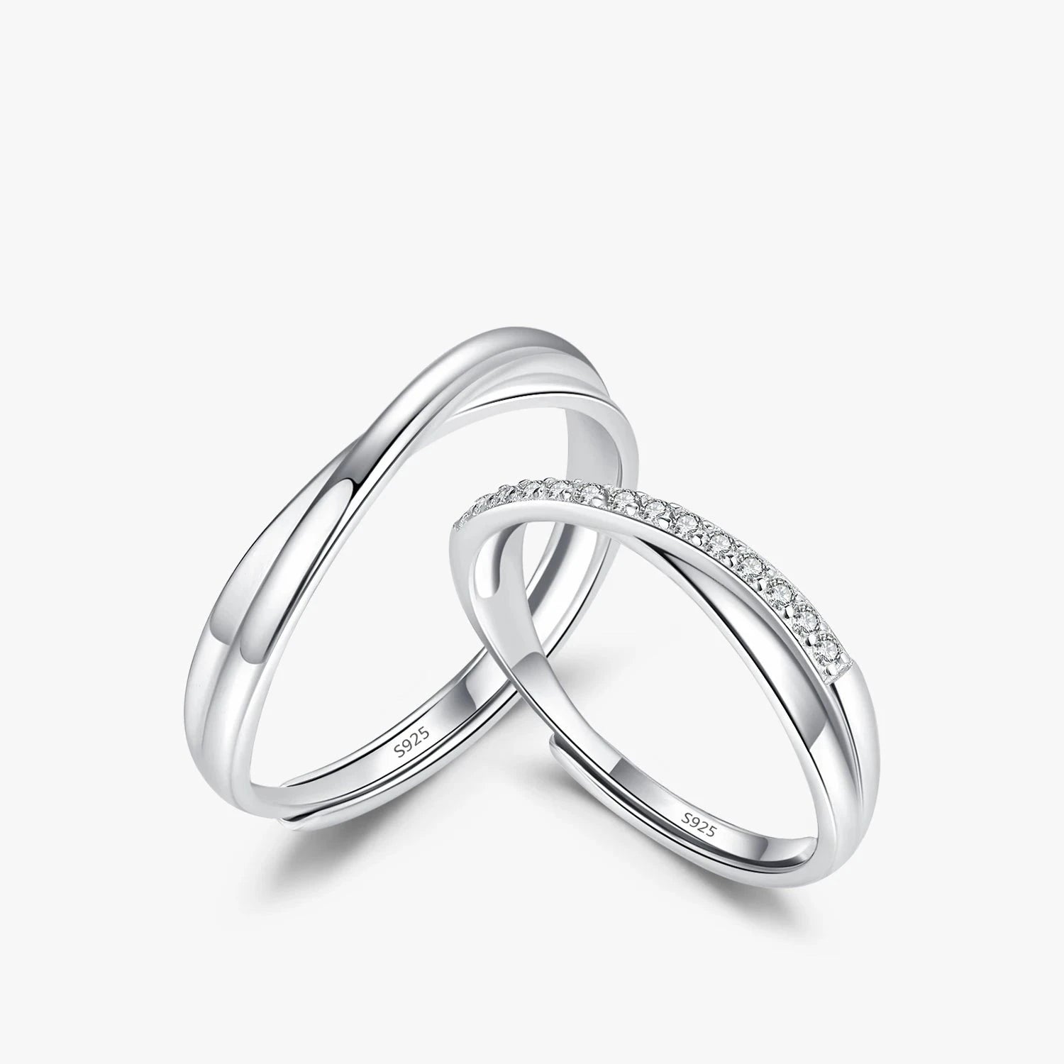 luxury rings for brides -Intertwined Love Adjustable Couples Rings