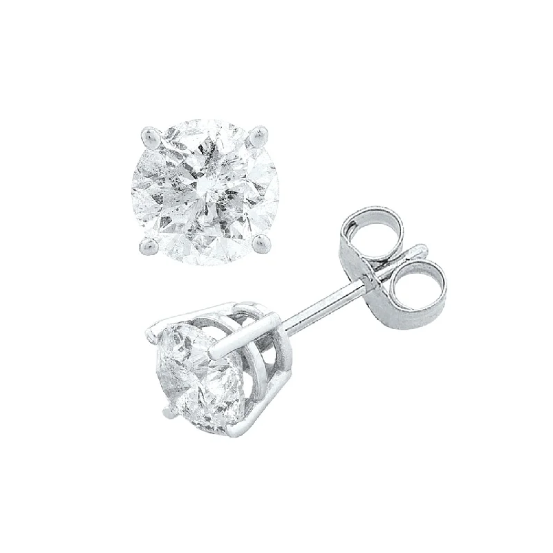 silver stud earrings for women -9ct White Gold 0.20ct Diamond Stud Earrings