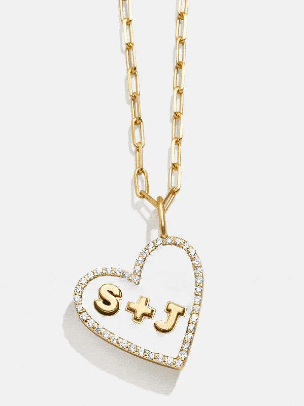 dainty silver necklaces for women -Heart 18K Gold Custom Reversible Necklace - Gold