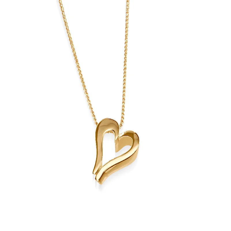 birthday gift necklaces for women -Precious Gold Heart Pendant Necklace