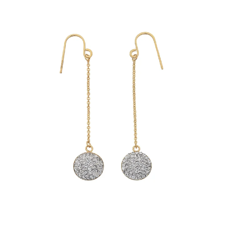 luxury earrings for women -9ct Yellow Gold Silver Infused Crystal Drop Earrings