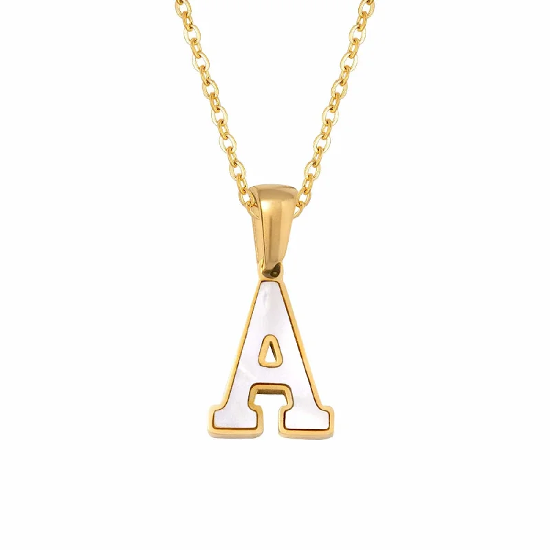 fine jewelry necklaces for women -Varsity Pearl Initial Necklace