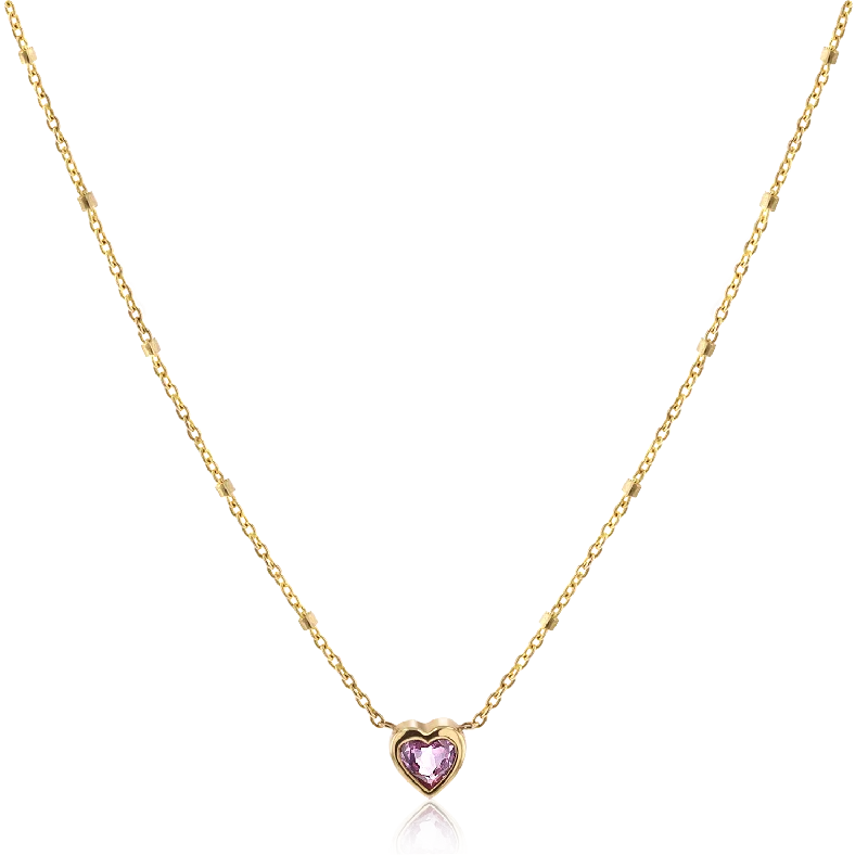 engraved gold necklaces for women -Bezel Heart Necklace