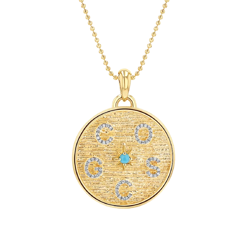 simple gold necklaces for women -Circle of Life Diamond Multi Initial Necklace