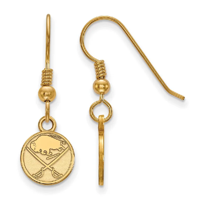 chic drop earrings for women -SS 14k Yellow Gold Plated NHL Buffalo Sabres XS Dangle Earrings