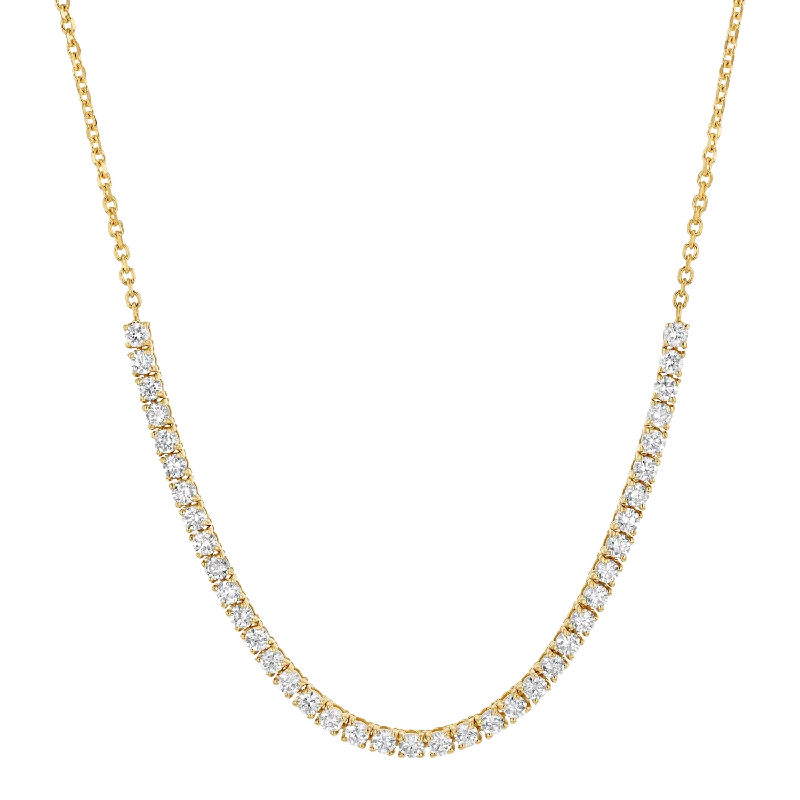 wedding necklaces for women -Large Diamond Tennis Chain Necklace