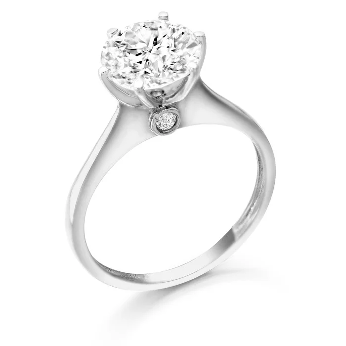 classic rings for women -9ct White Gold Six Claw Solitaire Ring