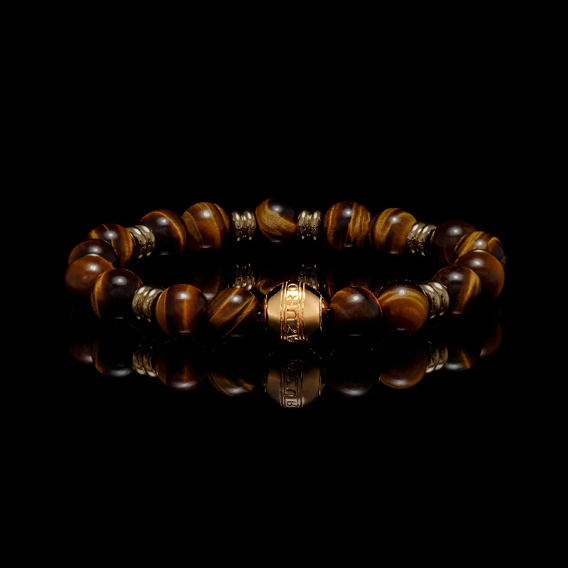 classic tennis bracelets -Gold Tiger Eye Chakra Bracelet