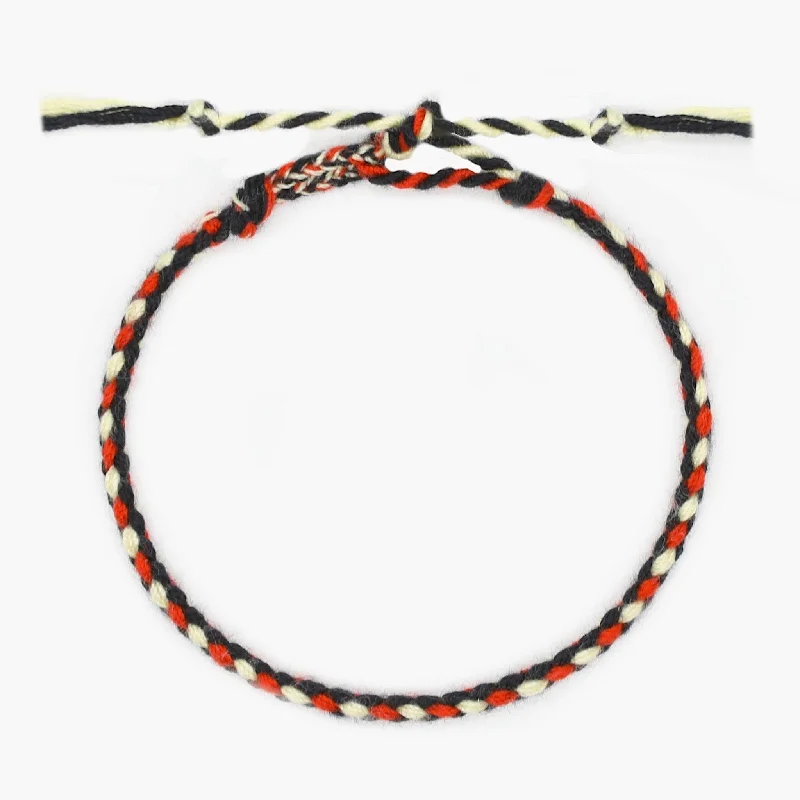 gold bracelet sets for women -Pranayama Cotton Bracelet (Black/Red/Cream)