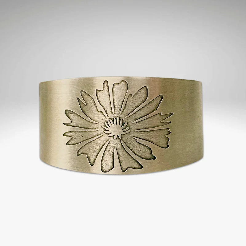 luxury bangles for weddings -Bitterroot Flower Cuff Bracelet