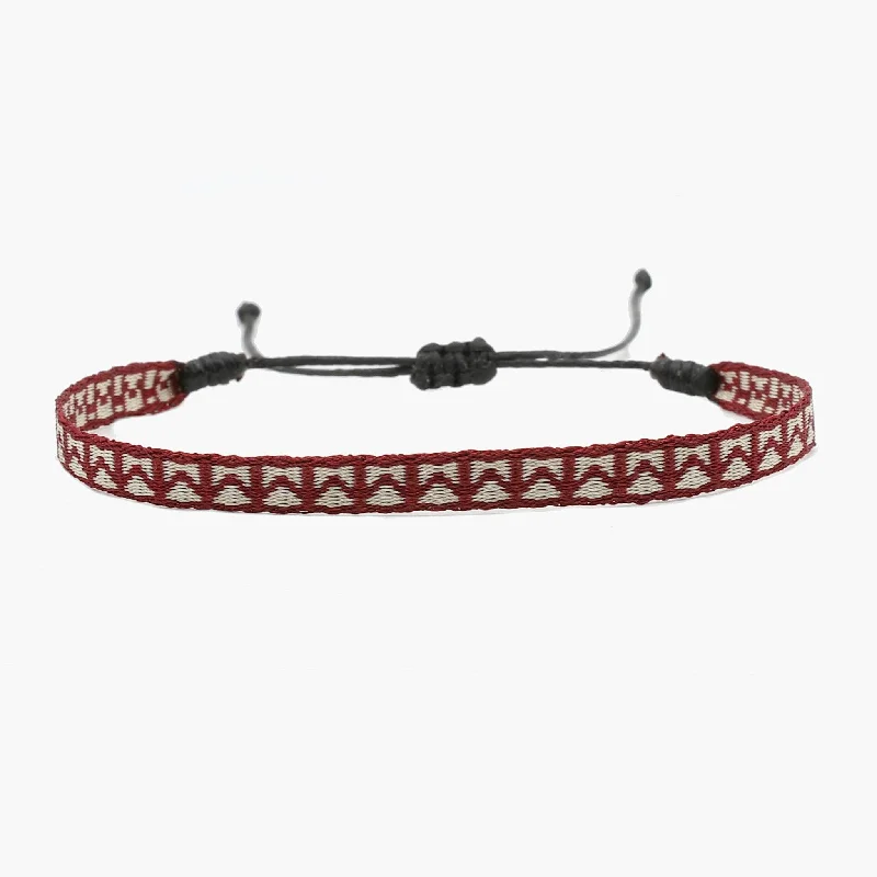 custom charm bracelets -Handmade Purnama Bracelet (Burgundy/Cream)