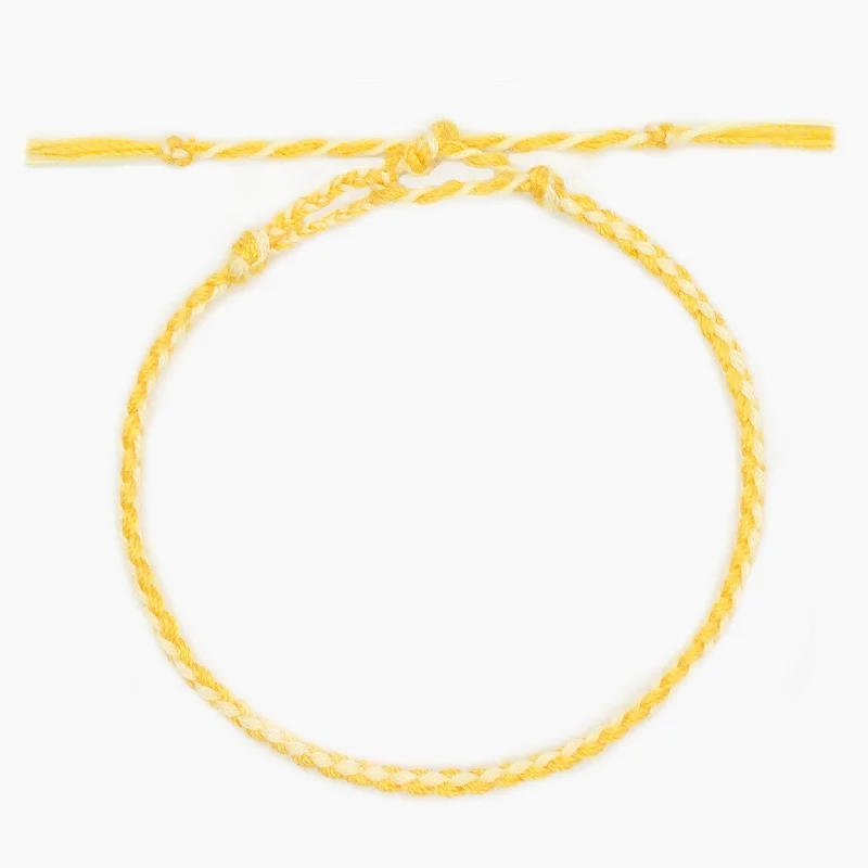 stacked bracelets for women -Pranayama Cotton Bracelet (Yellow)