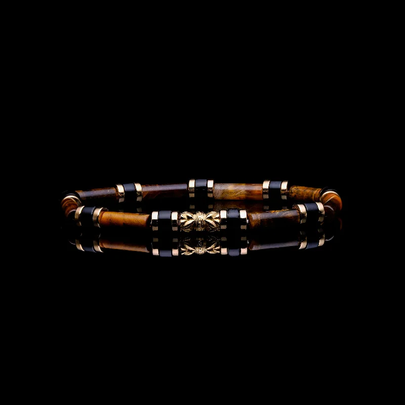 gold tennis bracelets -The Lava | Tiger Eye, Onyx Beaded Bracelet