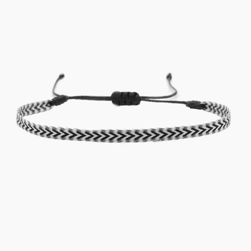 fashion cuff bracelets for women -Handmade Purnama Bracelet (Black/Grey)