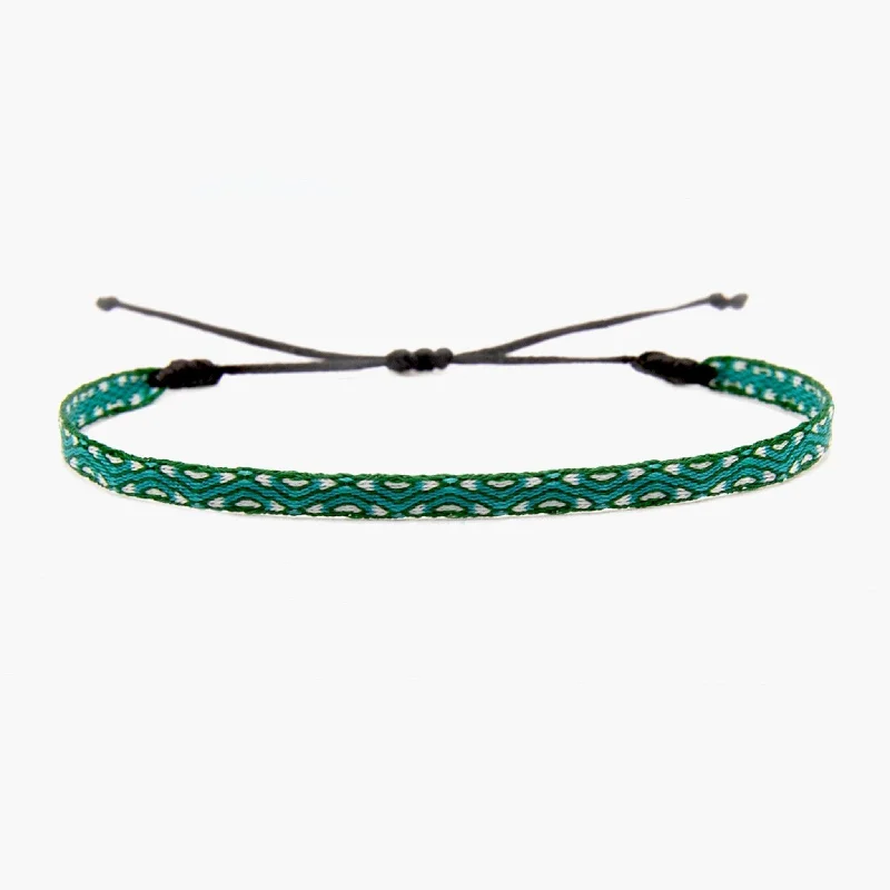 minimalist bracelets for women -Handmade Purnama Bracelet 65 (Blue Waves/Turquoise)