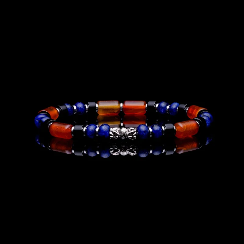 fashion bracelets for women -Kingfisher II | Agate, Lapis Beaded Bracelet