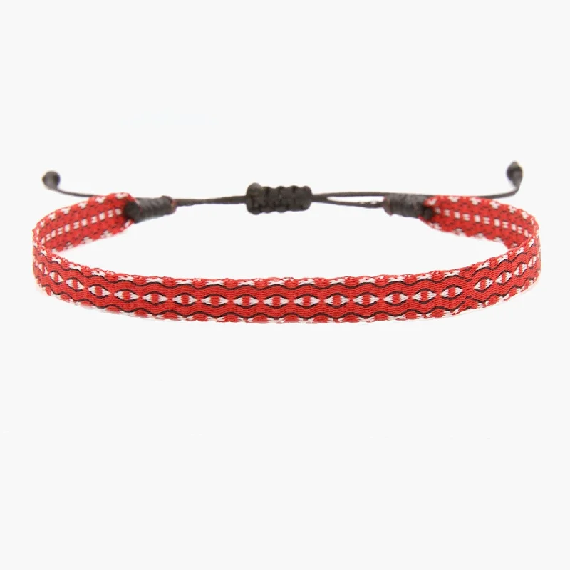 adjustable bangle bracelets -Handmade Purnama Bracelet (Red/Black/White)