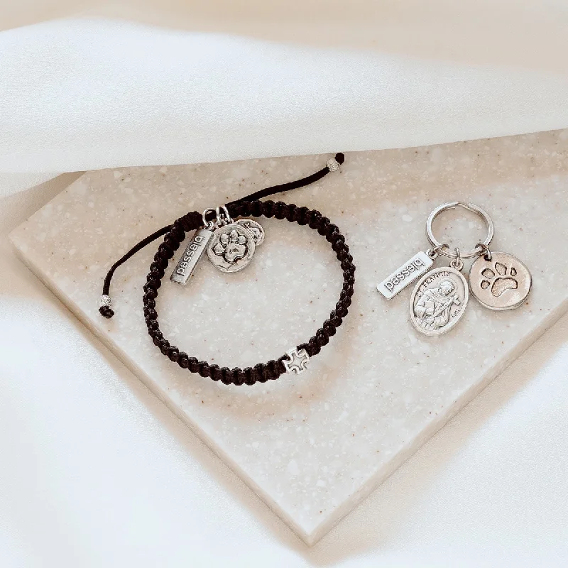 layered bracelets for women -Pet Blessings Woven Bracelet & Pet Tag Set