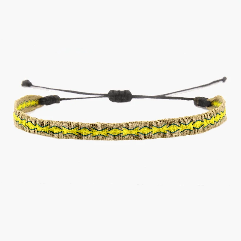 leather bracelets for women -Handmade Purnama Bracelet (Yellow/Nude)