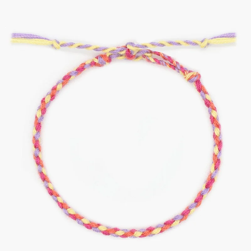 unique charm bracelets for women -Pranayama Cotton Bracelet (Red/Yellow)