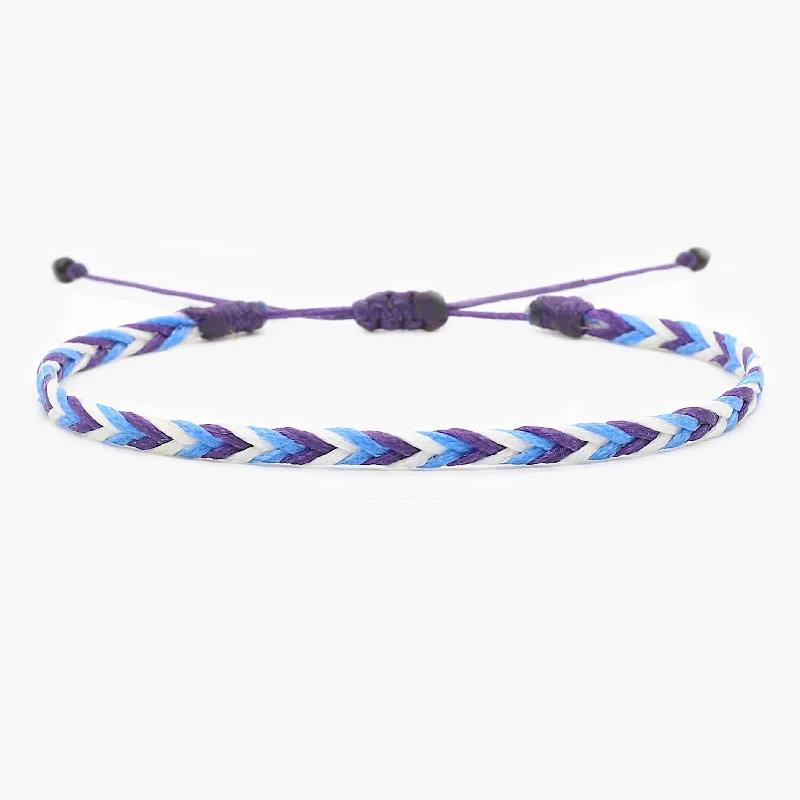 bohemian bracelets for women -Adjustable Mini Braided Bracelet (Shade of Blue)