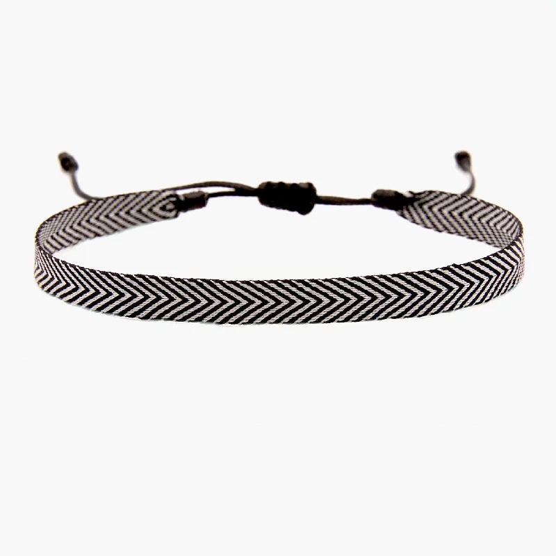 casual silver bracelets -Handmade Purnama Bracelet (Black/White)