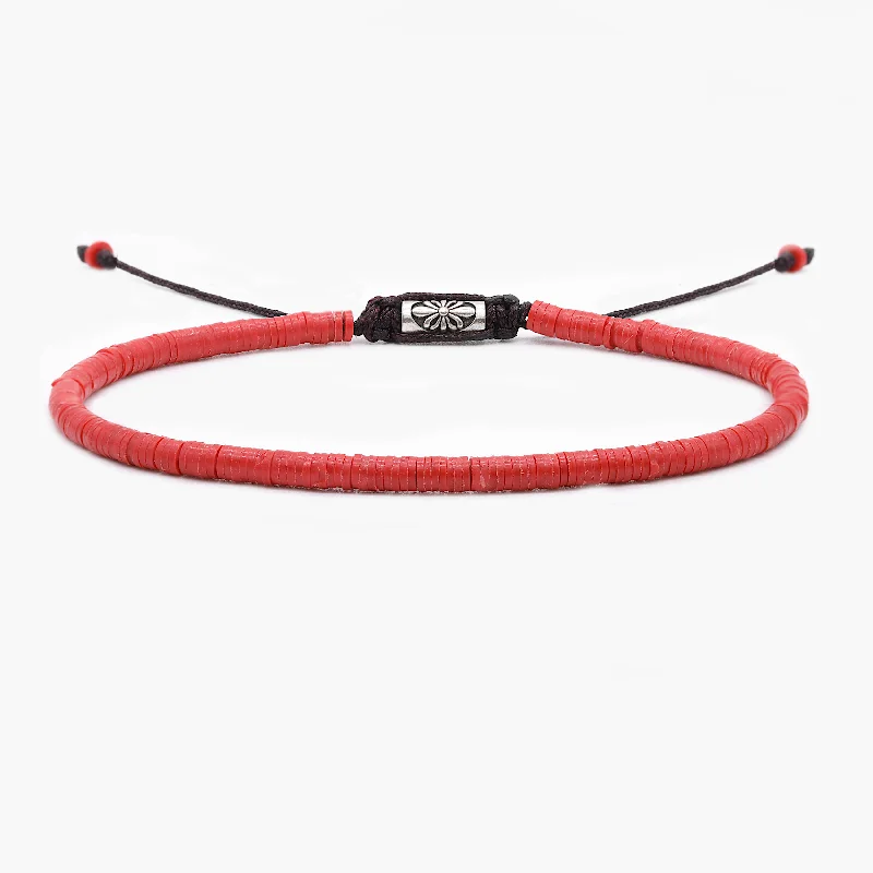 layered bracelets for women -3mm Vinyl Bracelet (Red)