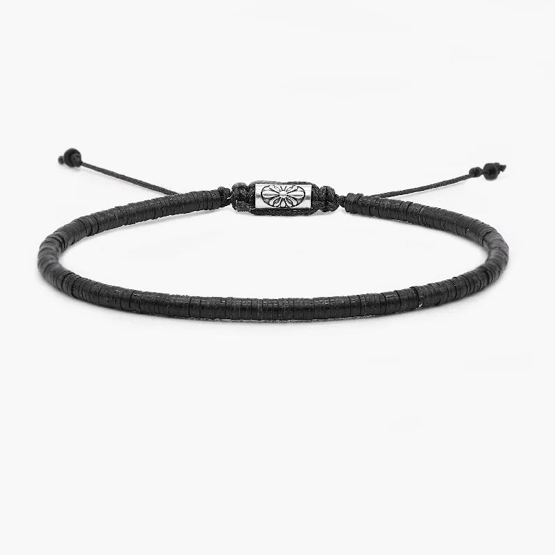 silver charm bracelets for women -3mm Vinyl Bracelet (Matte Black)