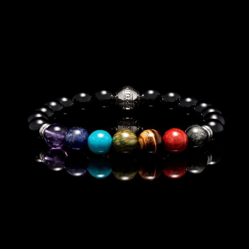 pearl bangles for women -Silver 7 Chakras Bracelet