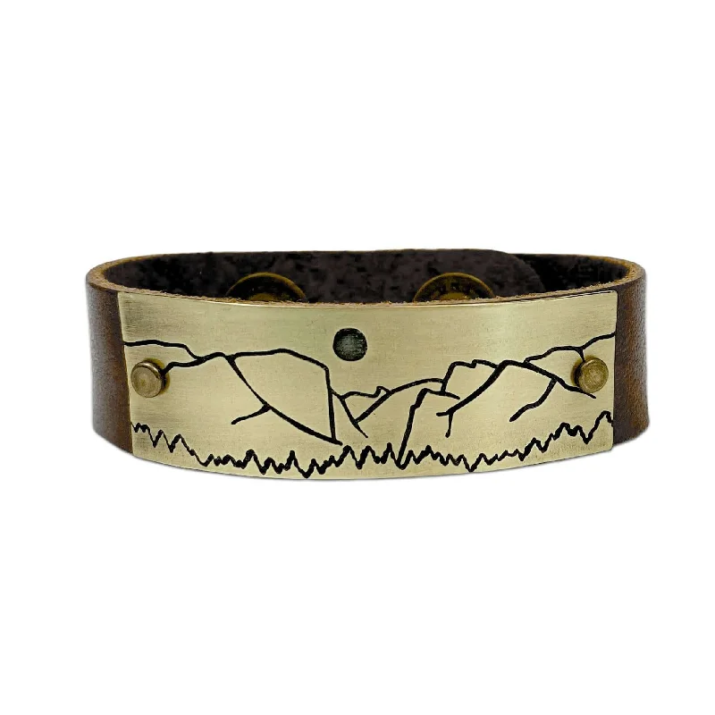 simple bangles for women -Yosemite Leather Cuff Bracelet