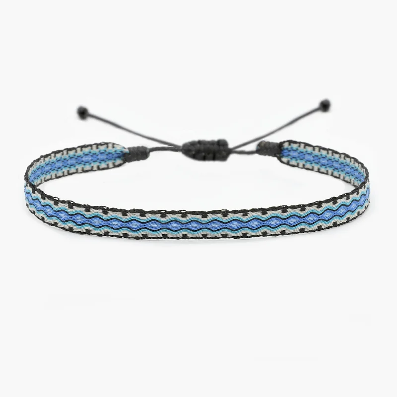 precious gemstone bangles -Handmade Purnama Bracelet (Blue/Black)