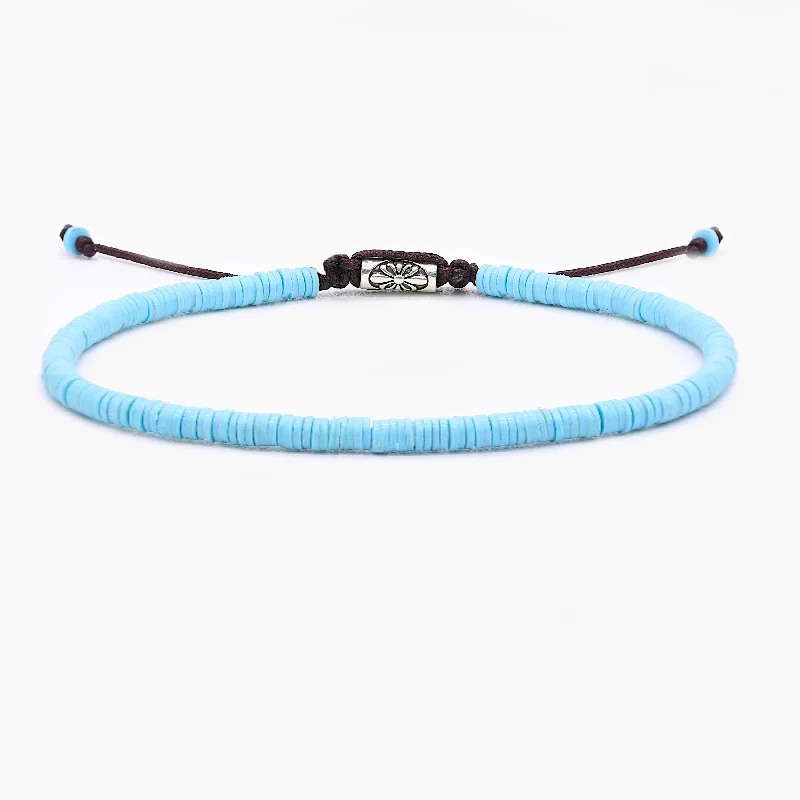 woven bracelets for women -3mm Vinyl Bracelet (Santorini Blue)