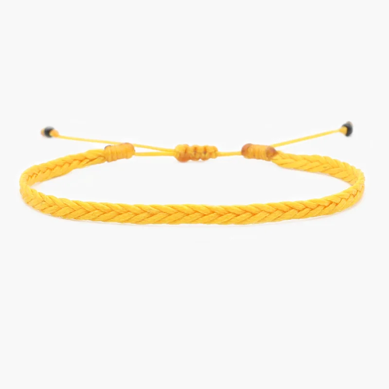 diamond bangles for women -Adjustable Mini Braided Bracelet (Orange)