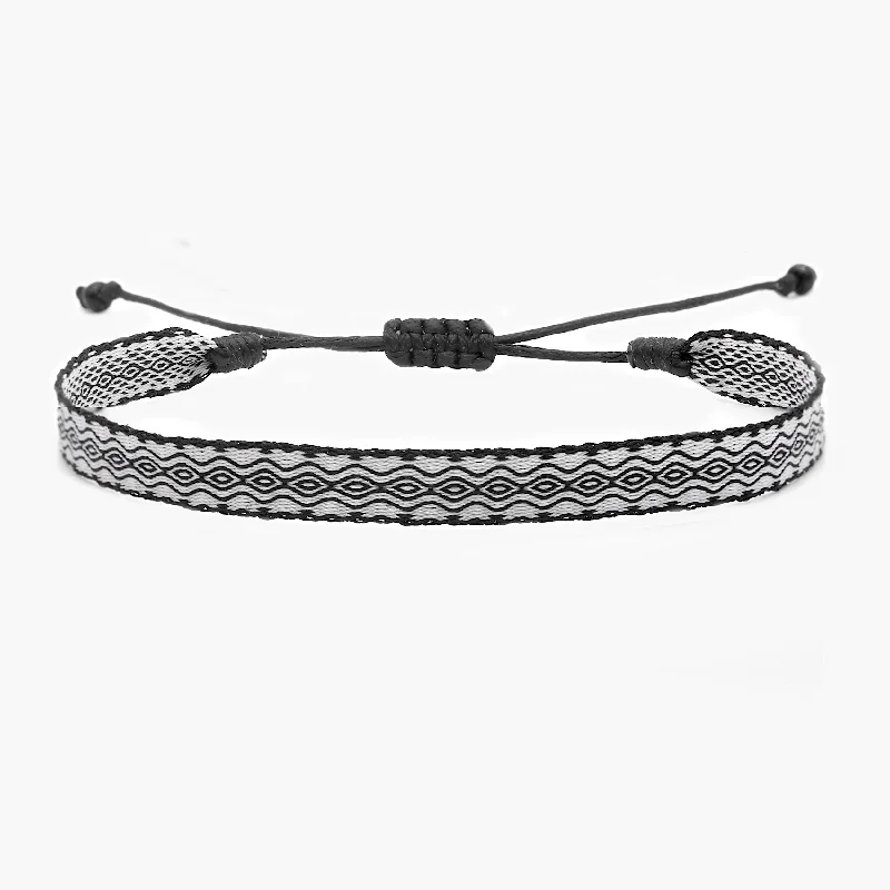 luxury bangles for weddings -Handmade Purnama Bracelet (Black/White)