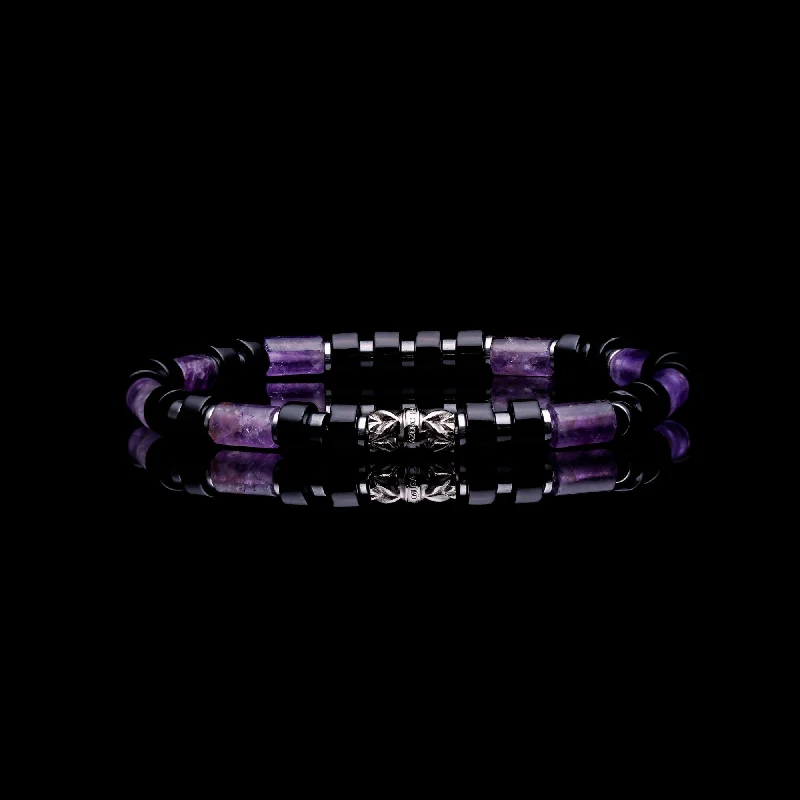 stylish bracelets for women -The Purple Heart | Amethyst Beaded Bracelet