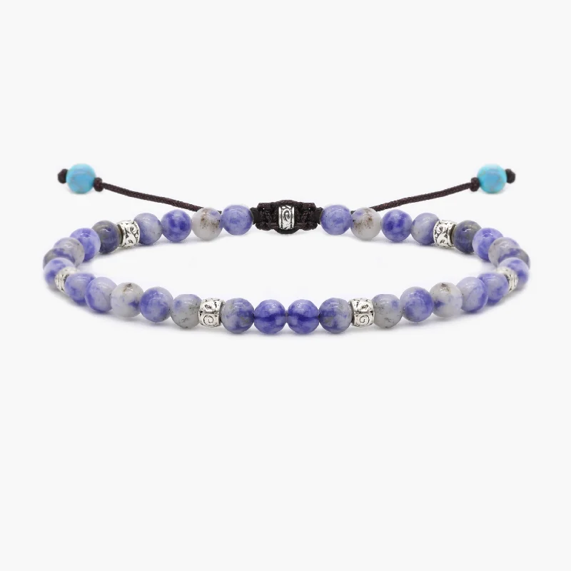 precious gemstone bangles -4mm "Macramé" Bracelet (Sodalite)