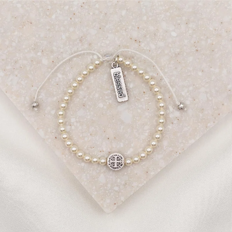 unique charm bracelets for women -Pearl Birthday Blessing Bracelet