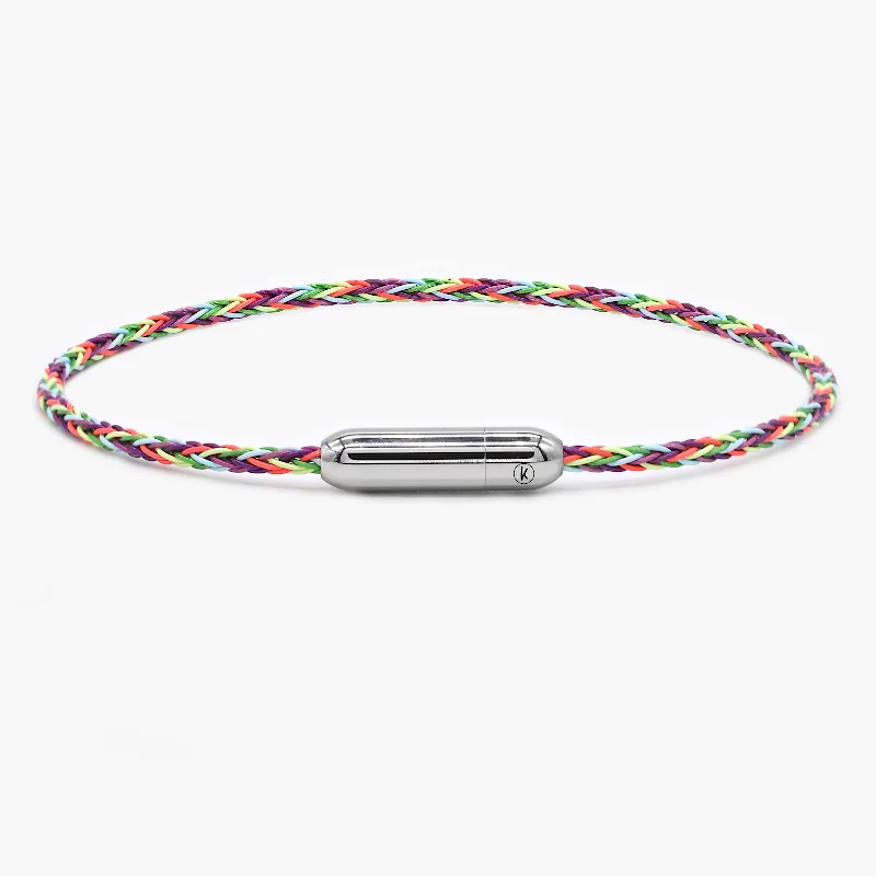 boho bracelets for women -Sailing Cable Bracelet With Silver Screwing Mechanism (Multicolours)