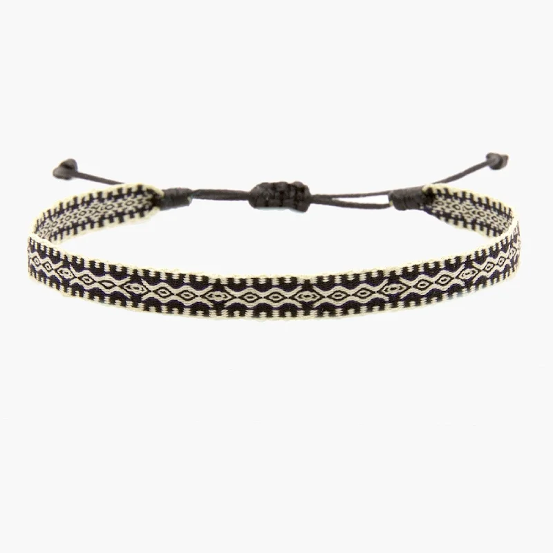 multi-layered bracelets for women -Handmade Purnama Bracelet (Cream/Black)