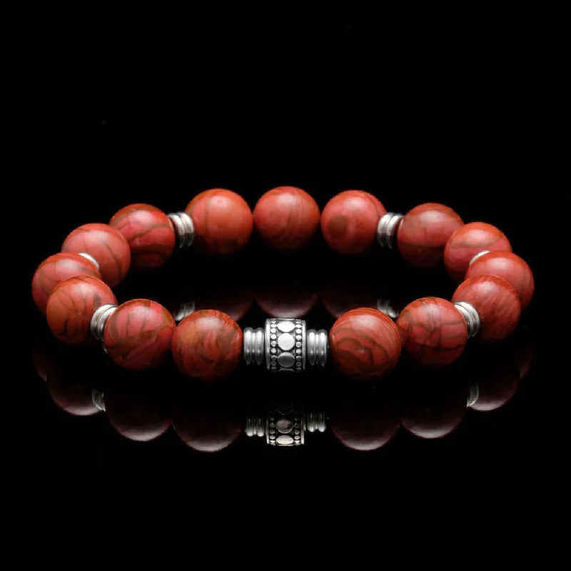 elegant gemstone bangles -Stainless Steel Spacer Root Chakra Bracelet