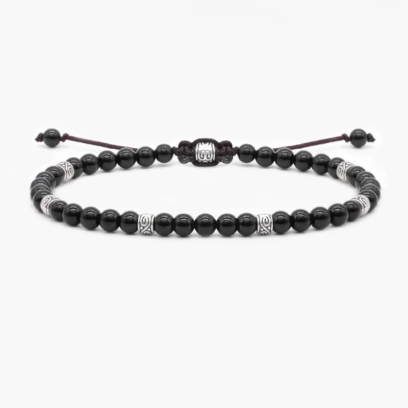 statement cuff bracelets -4mm "Macramé" Bracelet (Black Onyx)