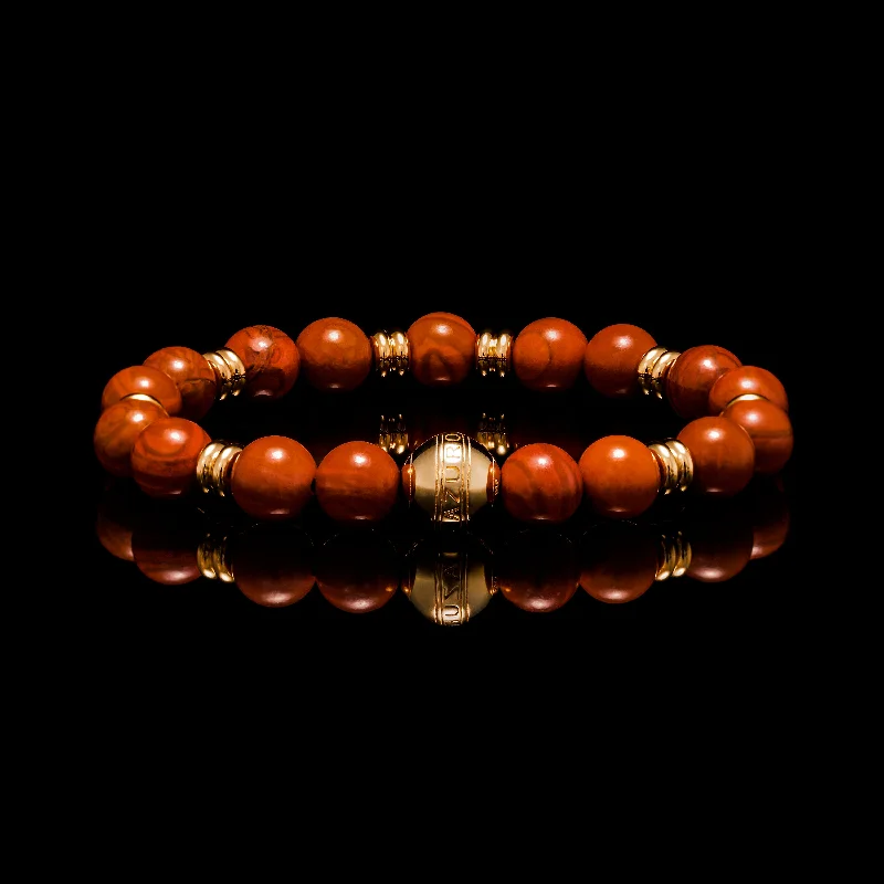 statement cuff bracelets -Gold Red Jasper Chakra Bracelet