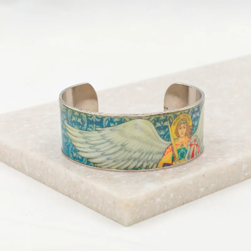 woven bracelets for women -Archangel Michael Protection Cuff Bracelet