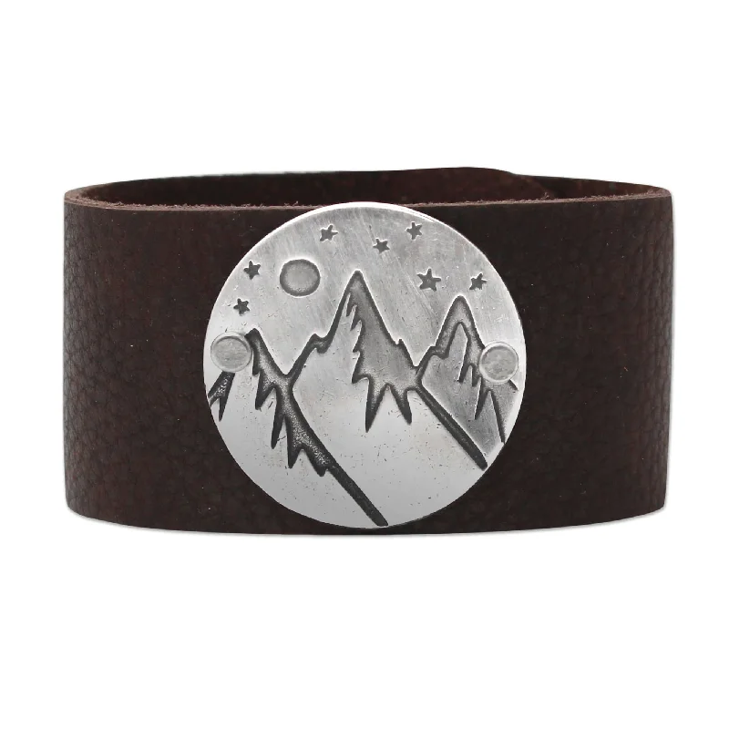 fashion bracelets for women -High Alpine Leather Cuff Bracelet